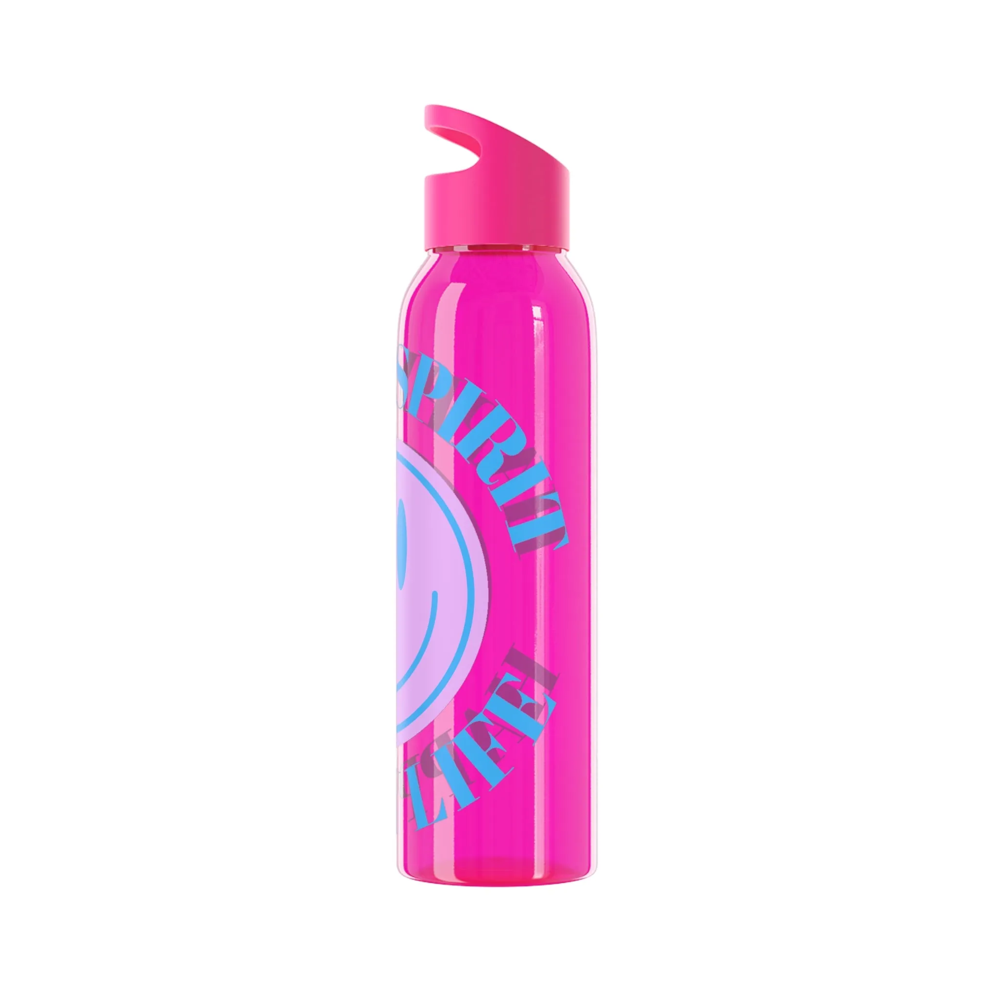 Water Bottle Happy Spirit Happy Life, Aesthetic Pink, Smile Face, Trendy Tumblr Bottle, Tritan Purple Happy Mind Tumbler, BPA Free Bottle