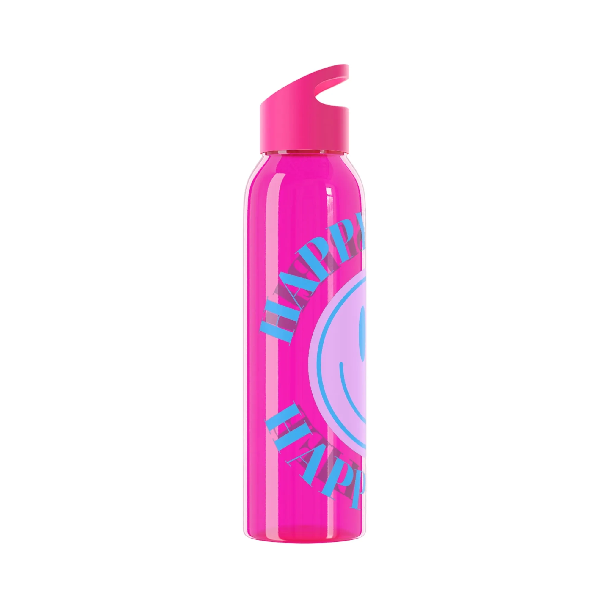 Water Bottle Happy Spirit Happy Life, Aesthetic Pink, Smile Face, Trendy Tumblr Bottle, Tritan Purple Happy Mind Tumbler, BPA Free Bottle