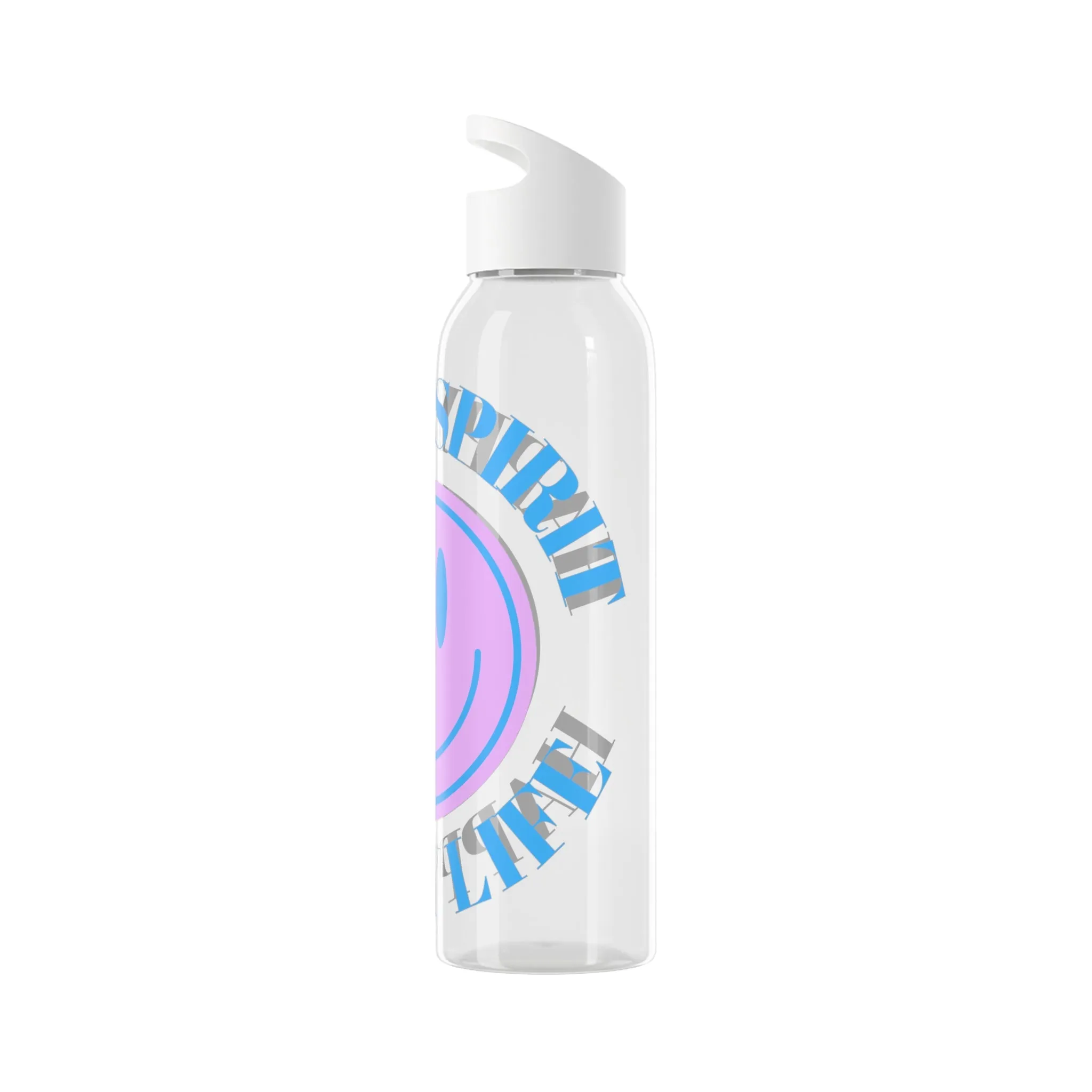 Water Bottle Happy Spirit Happy Life, Aesthetic Pink, Smile Face, Trendy Tumblr Bottle, Tritan Purple Happy Mind Tumbler, BPA Free Bottle